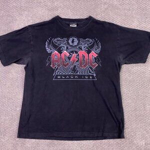 Vintage AC/DC Black Ice T Shirt Men's XL Black Cotton Artimonde